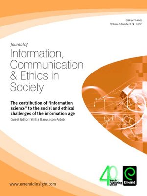 cover image of Journal of Information, Communication & Ethics in Society, Volume 5, Issue 2 & 3